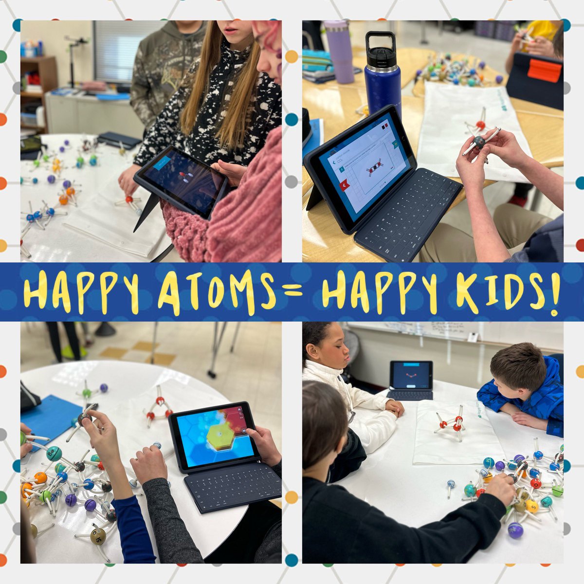 Thanks <a href="/wiu07/">WIU07</a> for the Happy atoms! The students 💛 the engagement building molecules!!! 🧬 <a href="/thamesandkosmos/">Thames & Kosmos</a>