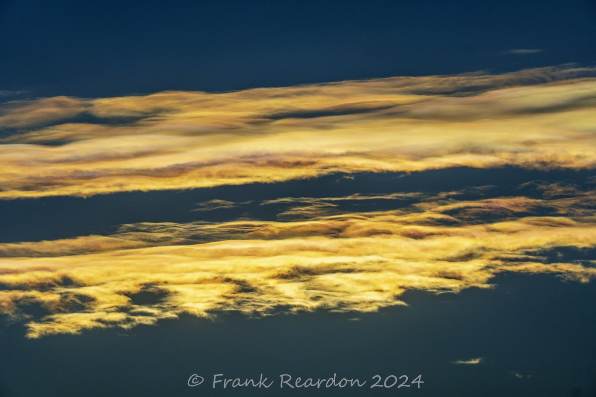 FrankReardon1's tweet photo. On FEB.12.2024 we got to see this colorful optical phenomenon called #IridescenceClouds in #Iqaluit #Nunavut at #Sunrise #ShareYourWeather https://t.co/fTdCIvth3W