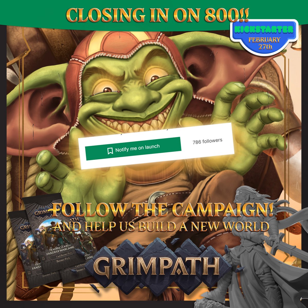 GrimpathTCG's tweet image. Oh how far we've come! Thank you all for the support! This is truly incredible! And there's no telling how much farther this path may go! 

⚔️Let's see if we can break 800! 🤩 

Help us spread the word! GRIMPATH.com is coming! And you can begin your adventure by…