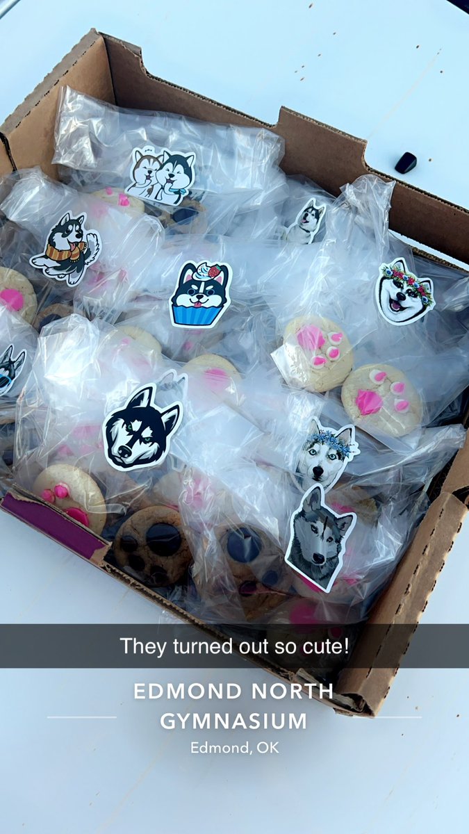 Sometimes, I get a little cutesy! And extra. The stickers are the best. LOL. @ENHSHuskyBall #bakesale #huskies #huskypaws