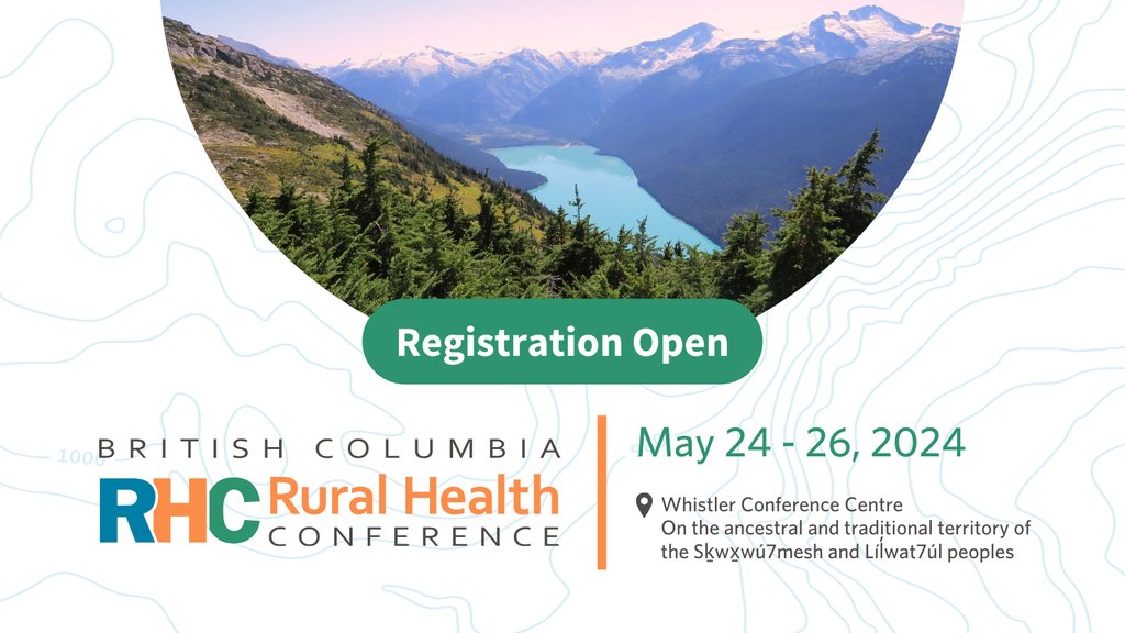 Registration is now open for RCCbc’s 2024 BC #RuralHealth Conference on May 24–26. Join your rural medicine peers for a weekend of connecting, learning & experiencing nature-wrapped Whistler! Register: bit.ly/RHC24reg | View program: bit.ly/RHC24brochure #BCRHC