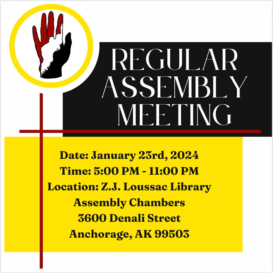 StandUpAK's tweet photo. Join us at tonights Regular Assembly meeting! Get involved in shaping the future of Anchorage! Join us at the next Assembly meeting and have your voice heard. Can't make it in person? Watch live with The Anchorage Deadbeat on their socials. #AnchorageAssembly #CommunityEngagement https://t.co/CvHAB49SzJ