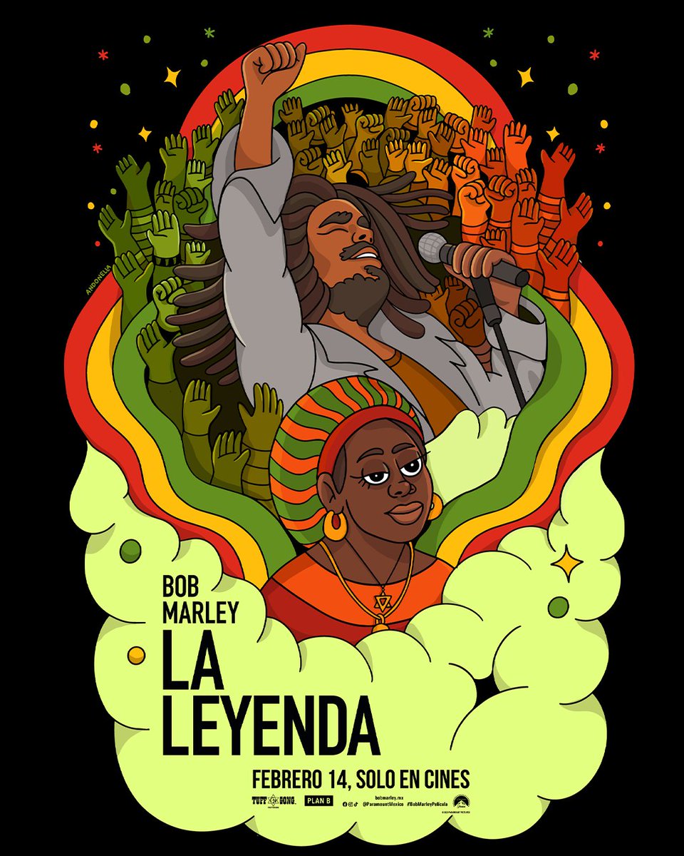 Mañana es el estreno de #BobMarleyLaLeyenda en todos los cines 💚💛❤️   ¿Ya vieron este increíble póster creado por <a href="/Andonella666/">Andonella</a>? ✨