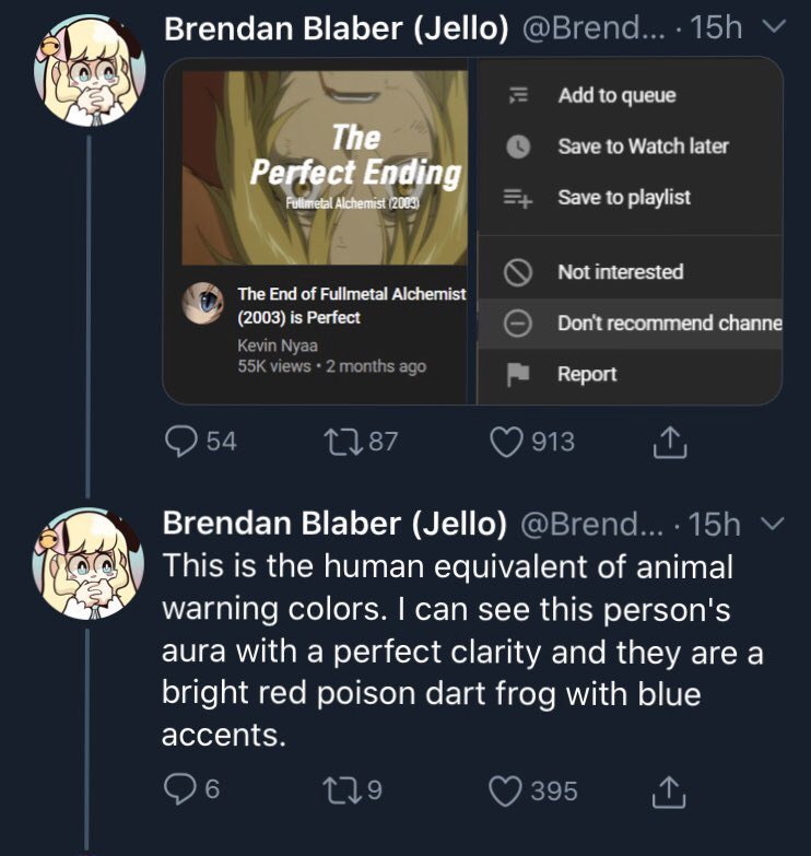 XavierGordon20's tweet photo. While we're still shitting on JelloApocalypse, anyone remember that time he put a random YouTuber on blast for the crime of liking the 2003 Fullmetal Alchemist? https://t.co/9OrTGZJWEA