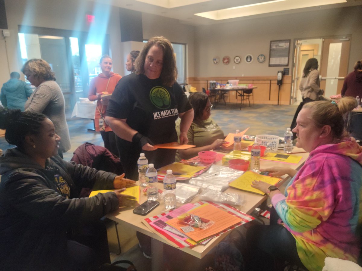 HCS_MathDept's tweet photo. Grades 3-5 teachers came together at our 19th annual Teaching Math and Loving It (TMALI) event! Great discussion, modeling, hands-on practice, and most importantly...food! #TMALI2024 #CRA #manipulatives #mathstations @cbaird_math @tchrleslie @alynn_math @michele_vinnie https://t.co/RMgxxP5J8u