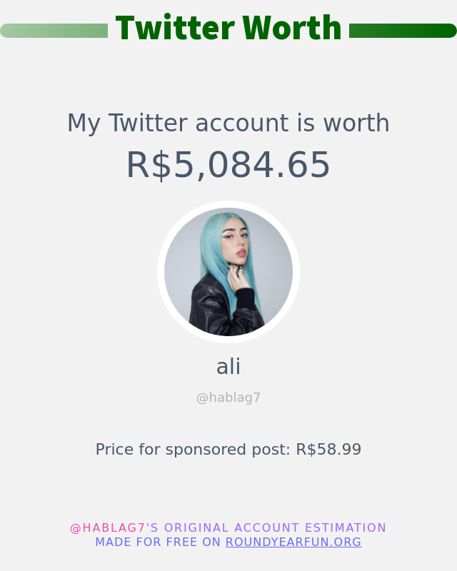 Meu valor no Twitter é: R$5,084.65

➡️ funxgames.me/twitterworth?l…