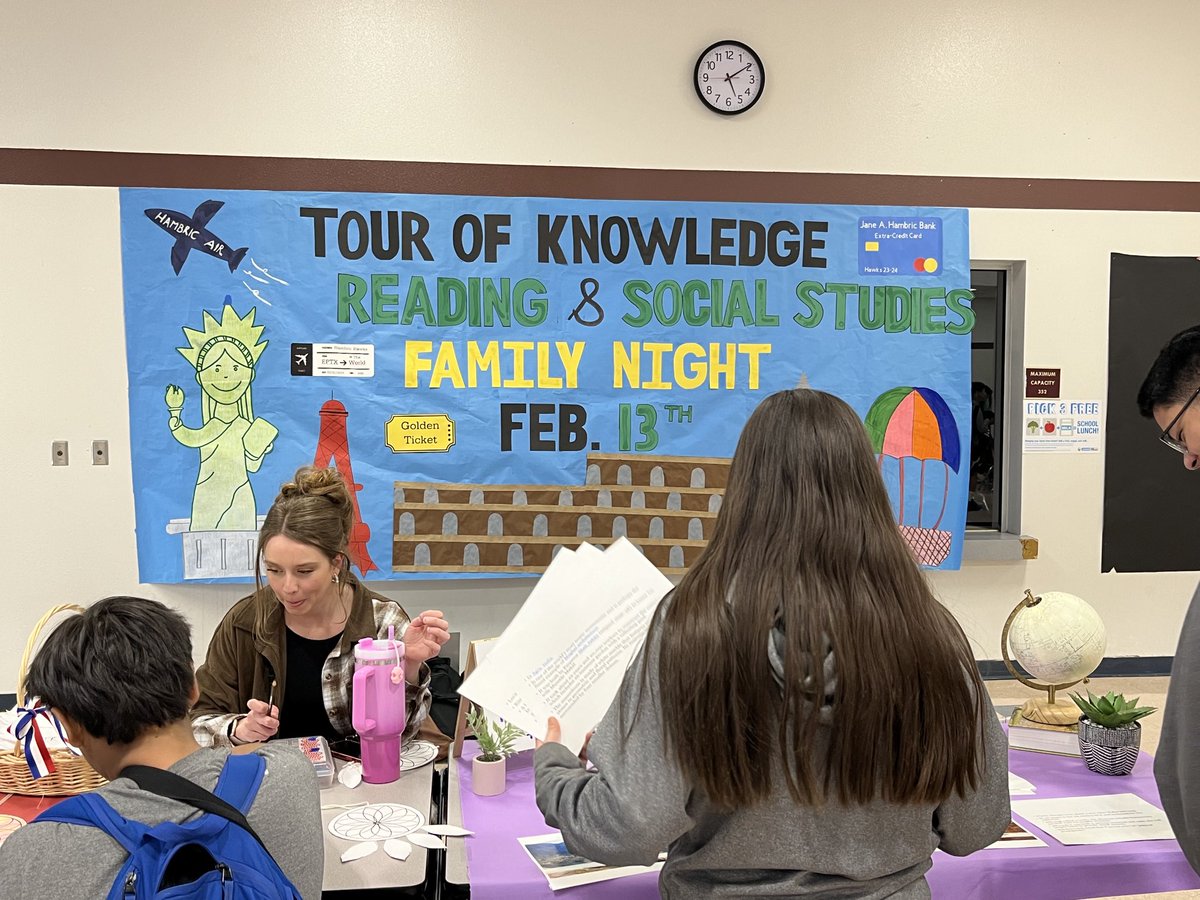 Tour of Knowledge Reading & Social Studies Family Night is off to a great start! #SoarHigher #HawkPride