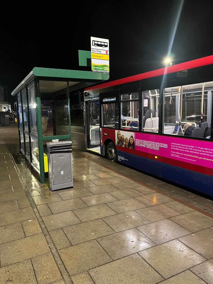 PNathanail's tweet photo. Late night visit to Bishop’s Stortford tonight where we’re providing modern, #PSVAR compliant #RailReplacement bus transport for our friends @greateranglia. Clean bus, friendly driver and custom destination blinds all come as standard with @VectareEssex ✅ https://t.co/pHA37Ud3bk