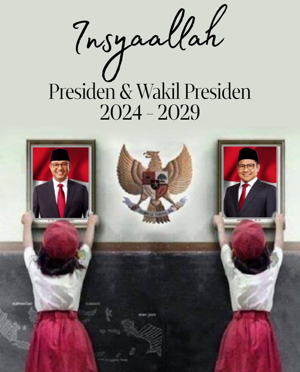 InsyaAllah 
#AMINmenang SATU Putaran
#AniesPresiden2024 
#AMINkanIndonesia 

Salam Perubahan! Untuk Persatuan, Kesetaraan dan Keadilan. 

Coblos Nomor 1 AMIN