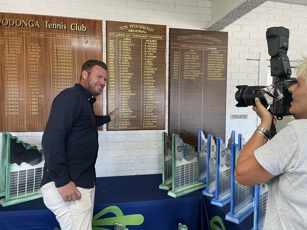 Tennis player turned politician Sam Groth has returned to an old serving ground in Wodonga where he won Labour Day tournament.