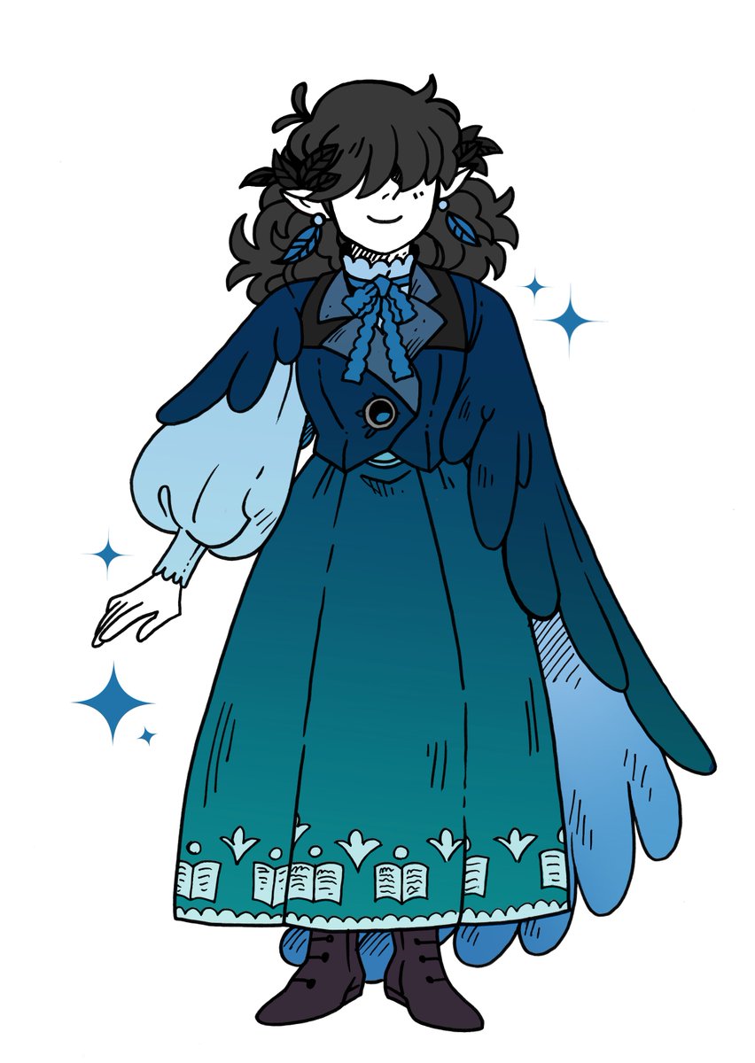 I drew Edwin and Dumas' wedding attire! Gorgeous blues!