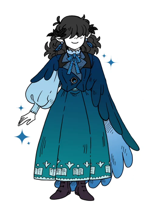 I drew Edwin and Dumas' wedding attire! Gorgeous blues! 