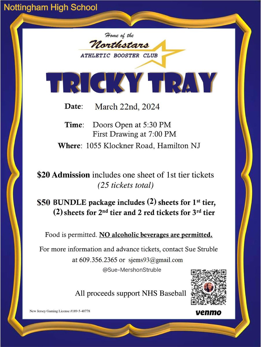 🚨Attention Northstar family, friends, staff, & community. We are hosting a Tricky Tray on 3/22/24 to raise money for our program. Come on out and enjoy a fun night and a chance to win some great baskets and prizes. Hope to see you there. Please share and spread the word.