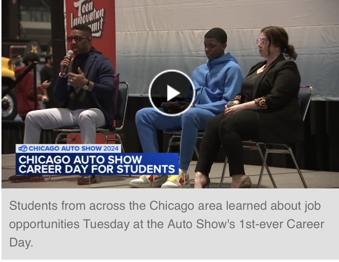 Jackson helped lead a discussion about the future of the automotive industry, a joint effort between the nonprofit Teen Innovation Summit and the Chicago Auto Show. @ABC7Chicago abc7chicago.com/amp/chicago-au…