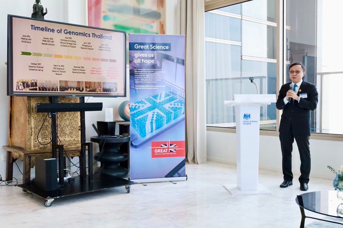 Celebrating a year of the 🇬🇧🇹🇭 #genomics partnership and #Thailand passing the half way mark towards its target of sequencing 50,000 genomes. This partnership will transform healthcare by improving diagnostics, treatments, and detection of new diseases.