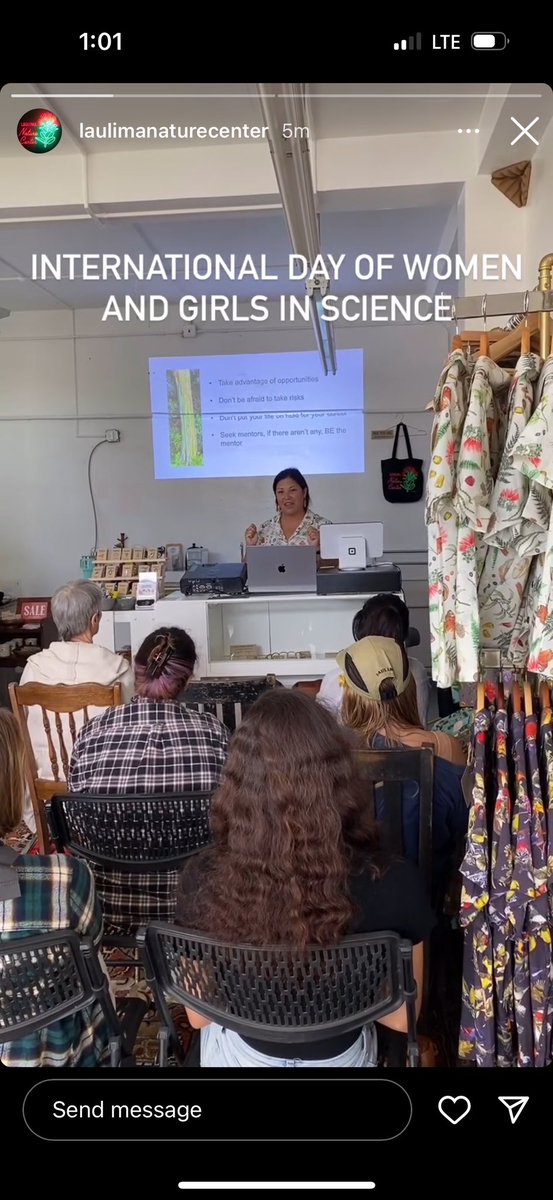 I gave a talk on Sunday at the Laulima Nature Center about my path as a woman (Hawaiian, mother, PhD) in science for international day of women and girls in science! This was my first public talk in a while & it felt good to give back to the community 💚