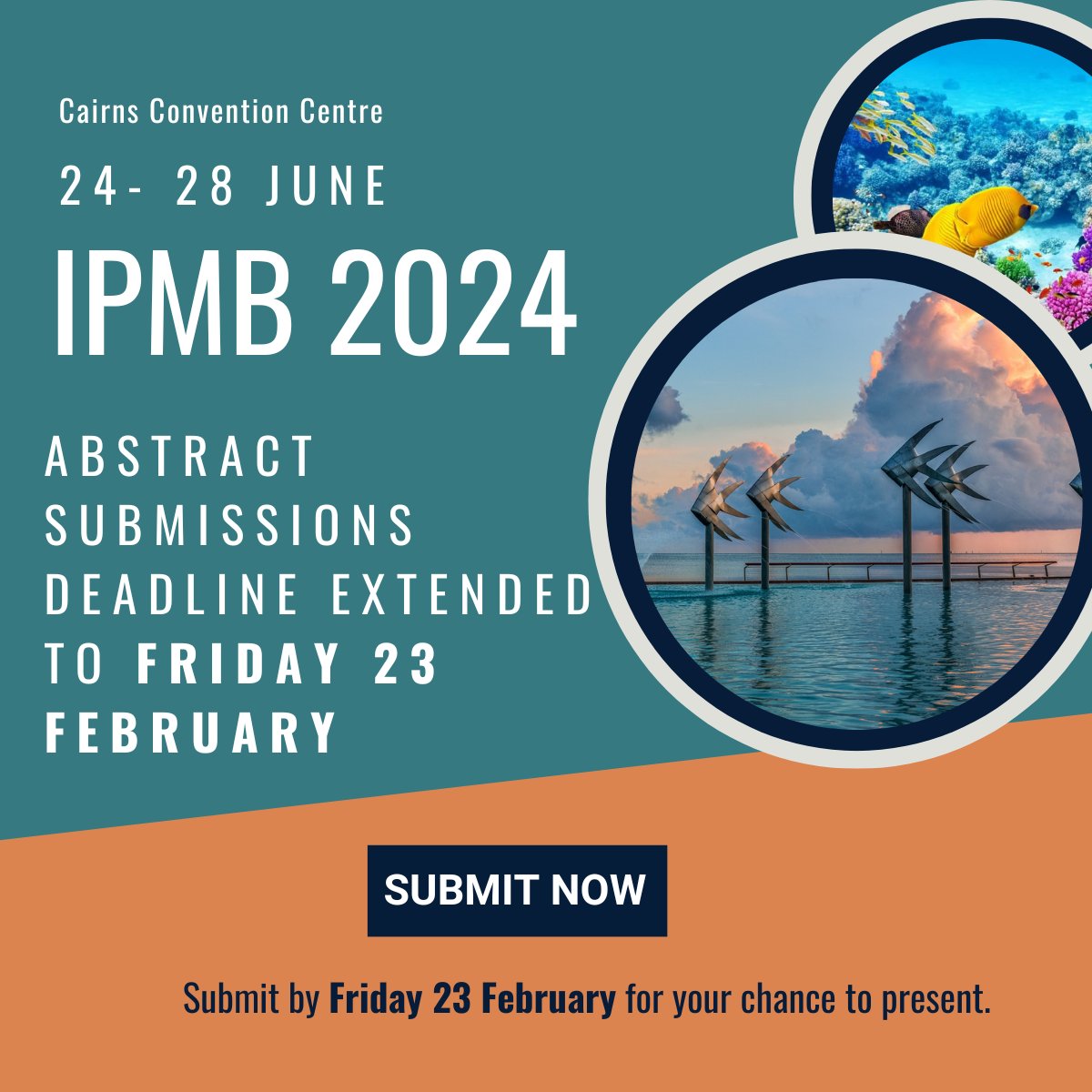 Abstract submissions deadline extended to 23 February! There’s still time to submit, visit ipmb2024.org for more information.