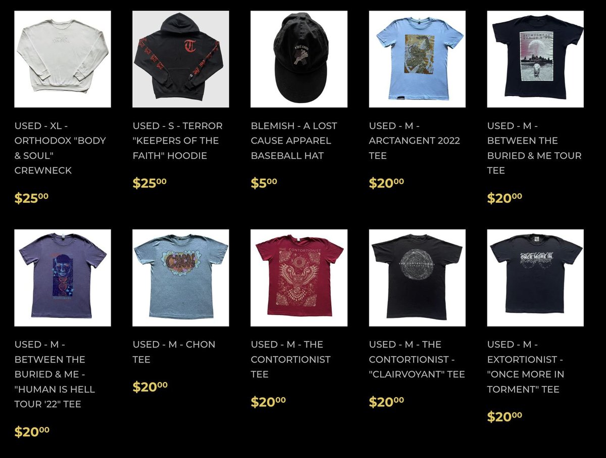 👕USED / BLEMISH MERCH DROP👕
We have added a ton of merch to our USED / Blemish section. We have some new hats, hoodies, tee shirts, jerseys and crewnecks.
Make sure to give this a section and browse! LINK IN COMMENTS.

#metalmerch #hardcoremerch #slayer #terror #tshirts