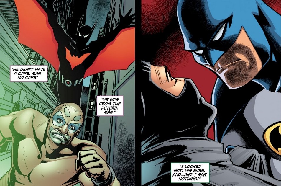ComicGirlAshley's tweet photo. The Arkham City tie-in comics showing the game's alternate suits as the way thugs remember Batman after being scared shitless of him is so cool! https://t.co/Sn1frh74QA