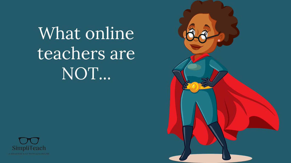 Online teachers already play many roles. We're mentors, content experts, writers and counsellors. But there are lots of parts we SHOULDN'T play. Here's why...
simpliteach.com/9-things-onlin…