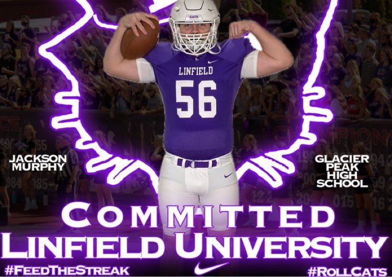 Jackson Murphy (@jackson_0556m) on Twitter photo #AGTG Blessed to announce my commitment to <a href="/LinfieldFB/">Linfield Football</a>
<a href="/shanedKeck/">Coach Shane Keck</a> <a href="/JaredBartsch/">Coach Bartsch</a> <a href="/B_Haugh/">Coach Brandon Haugh</a> <a href="/K_Jones71/">Kyle Jones</a>
ROLL CATS 🟣⚪️🔴 #AGTG Blessed to announce my commitment to <a href="/LinfieldFB/">Linfield Football</a>
<a href="/shanedKeck/">Coach Shane Keck</a> <a href="/JaredBartsch/">Coach Bartsch</a> <a href="/B_Haugh/">Coach Brandon Haugh</a> <a href="/K_Jones71/">Kyle Jones</a>
ROLL CATS 🟣⚪️🔴