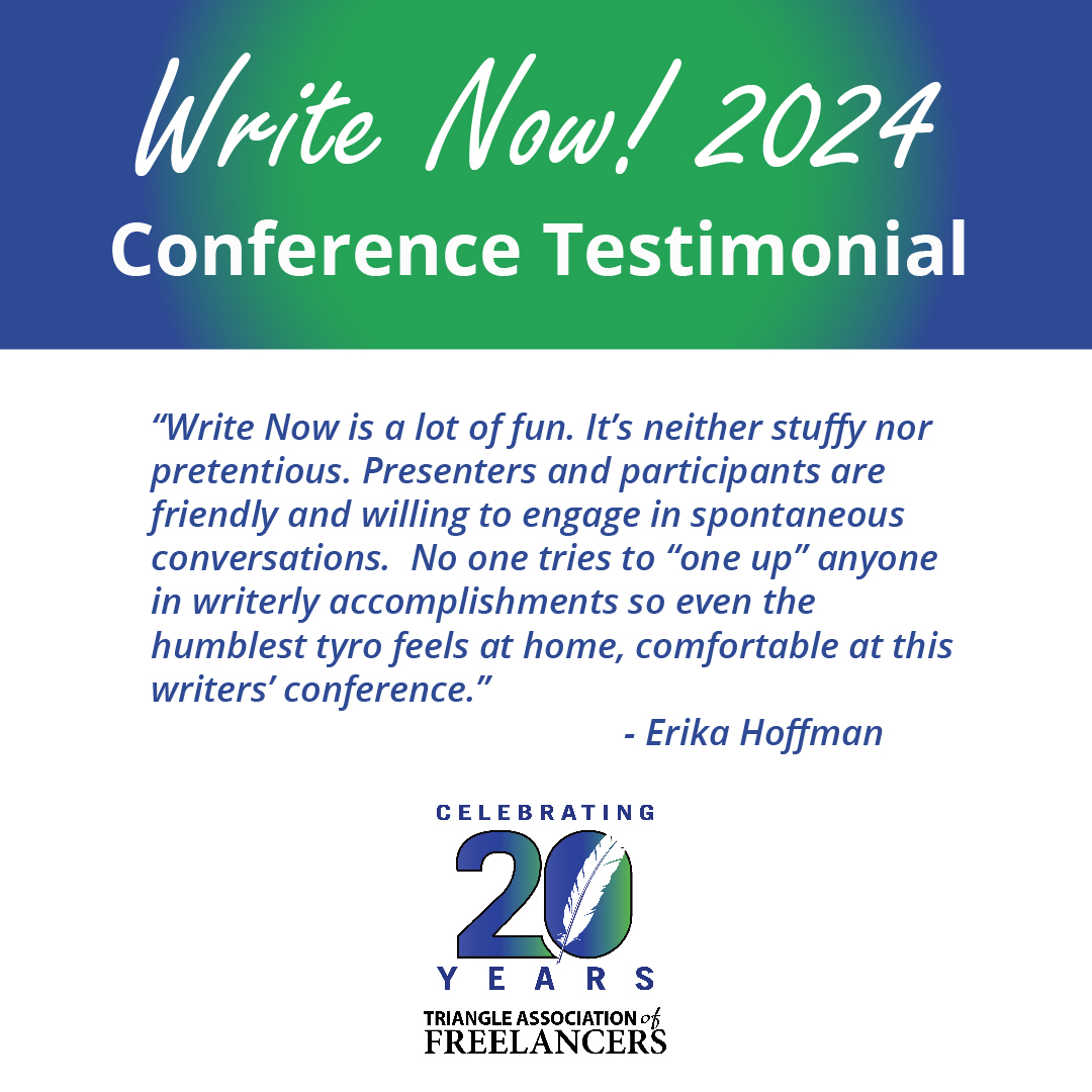 One special aspect of the Write Now! Conference is the warm and welcoming environment TAF fosters. Join our community of writers at this event and register today at tafnc.com/writenow/. #TAFWriteNow2024 #TAFNC_Celebrating20Years