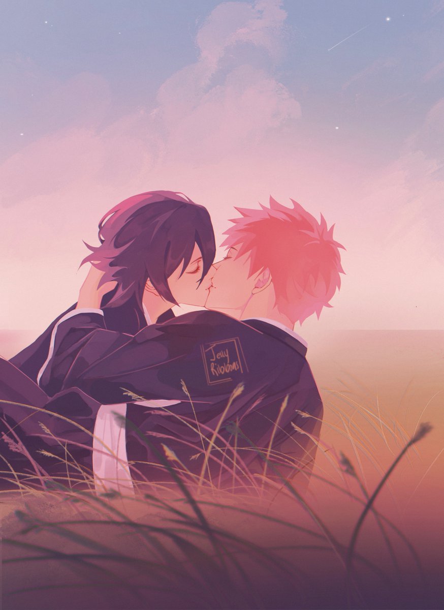 jellyribbons's tweet photo. Happy Valentine’s Day 🧡💜 #ichiruki #bleach https://t.co/7FVDmoObpp