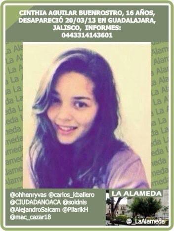 #TeBuscamos Cinthia Aguilar Buenrostro. Guadalajara, Jalisco  #Jalisco