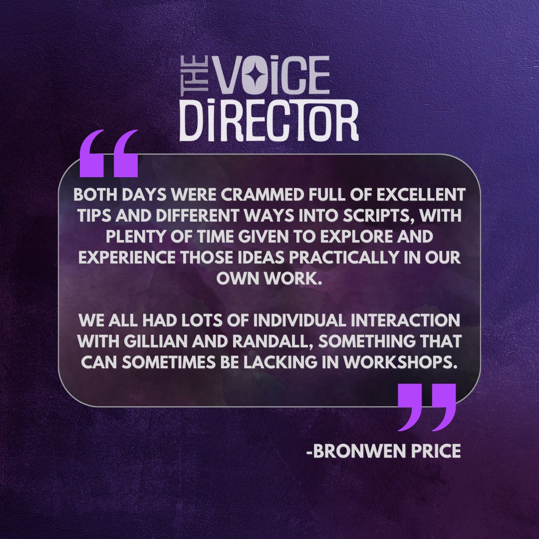 More upcoming in-person workshops at thevoicedirector.world

#TheVoiceDirector #actorlife #videogames #videogamevoiceactor #voicedirection #voicedirecting #voiceover #voiceacting