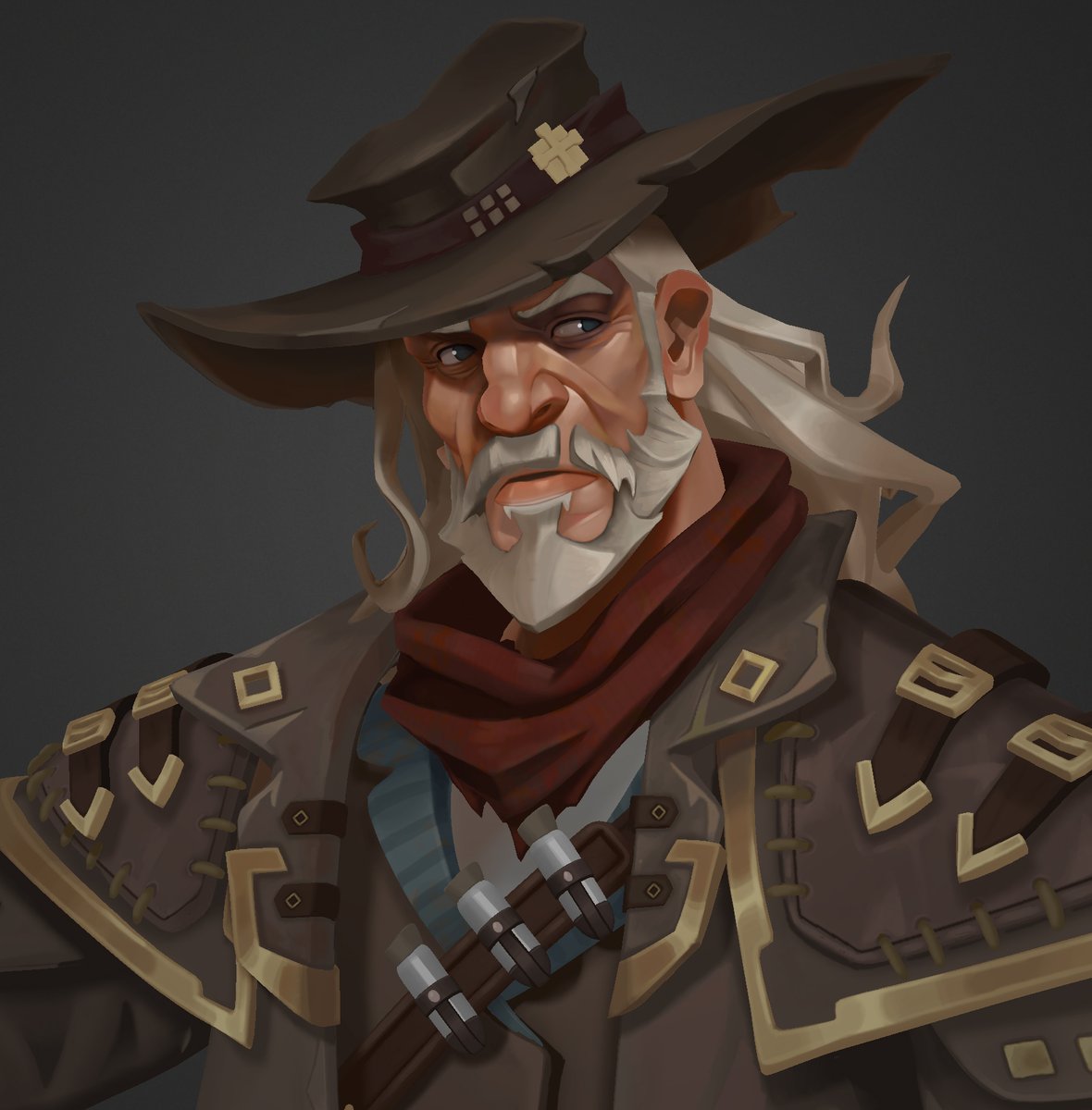 Slowly chipping away on this. Maybe 30% thru the color pass

#gameart #stylized #characterart