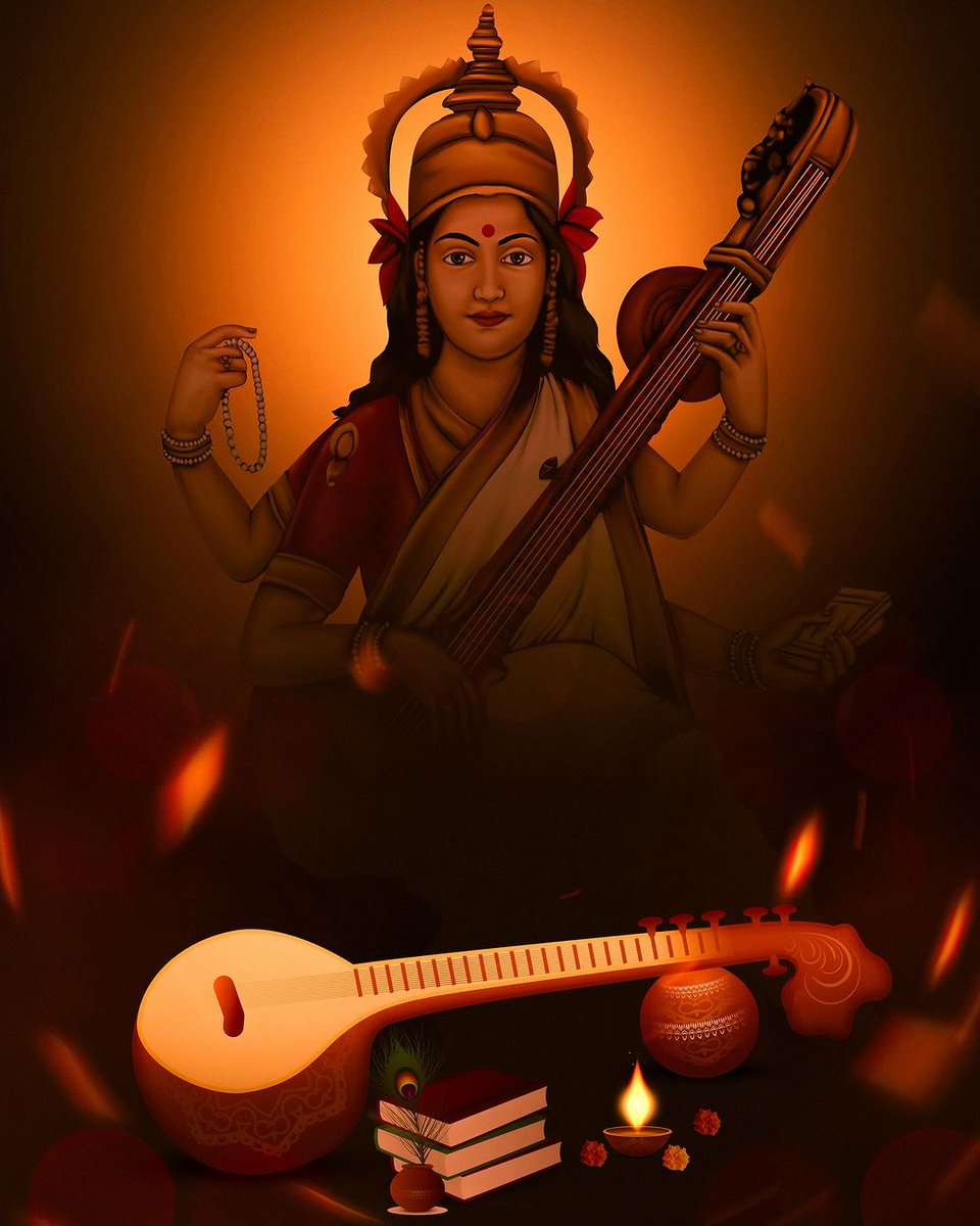 🙏🏻💐May all be well with the blessings of Mother Saraswati. May your life always be filled with light and happiness. Happy Saraswati Puja. Guru's blessings bring light into our lives.🙏🏻💐