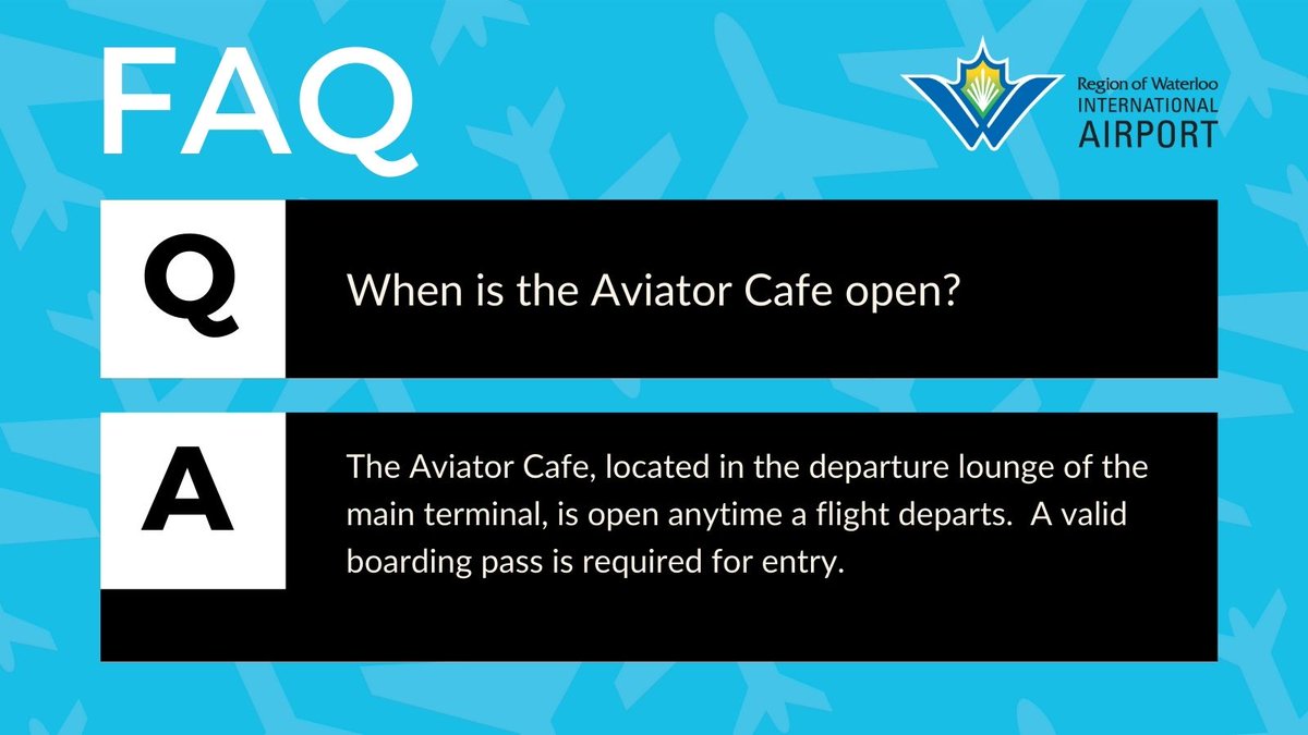 It's #TravelTipTuesday ✈️ and we get this question a lot. 

When you're flying out early in the morning we know you need a little caffeine. Luckily the Aviator Cafe has got your back. The cafe is open anytime a flight departs to ensure you're fueled up for your trip.