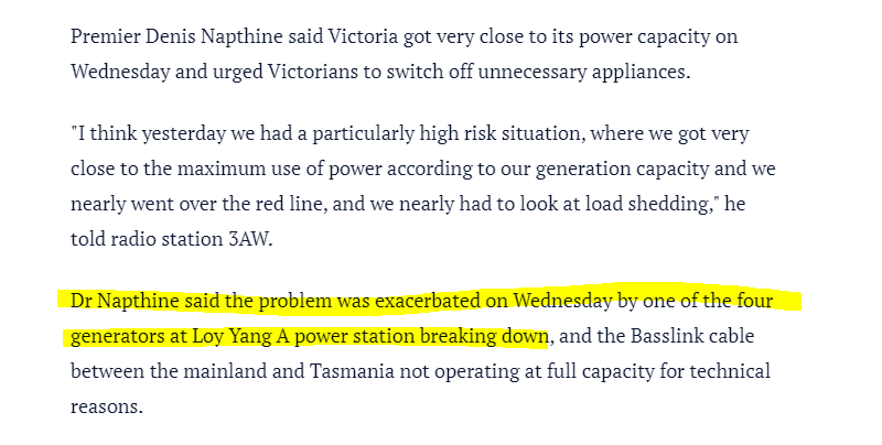 One for the pundits trying to make the Vic blackout situation into a culture war.   

This is from 2014 ... notice the common element?  COAL.

A power grid that is invulnerable to extreme weather doesn't exist - regardless of how much filthy coal you burn <a href="/Qldaah/">David Marler</a> #LoyYang #Vic