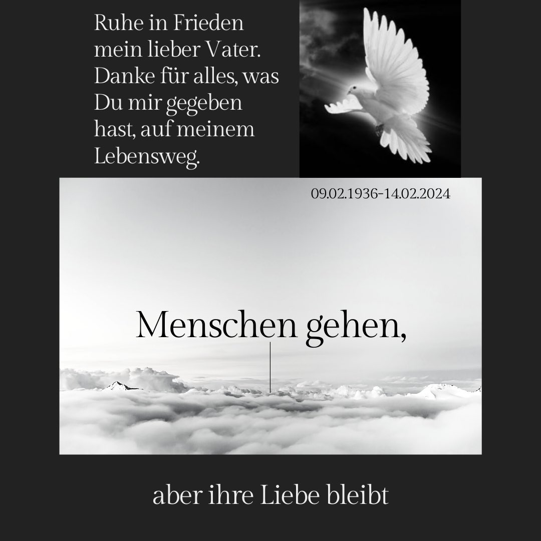 Heute durfte mein Vater in meinem Beisein das Erdische verlassen. 
In tiefer Trauer aber Glücklich einen so tollen Vater gehabt zu haben. In Ewiger Liebe. 
#tod #vater #rip