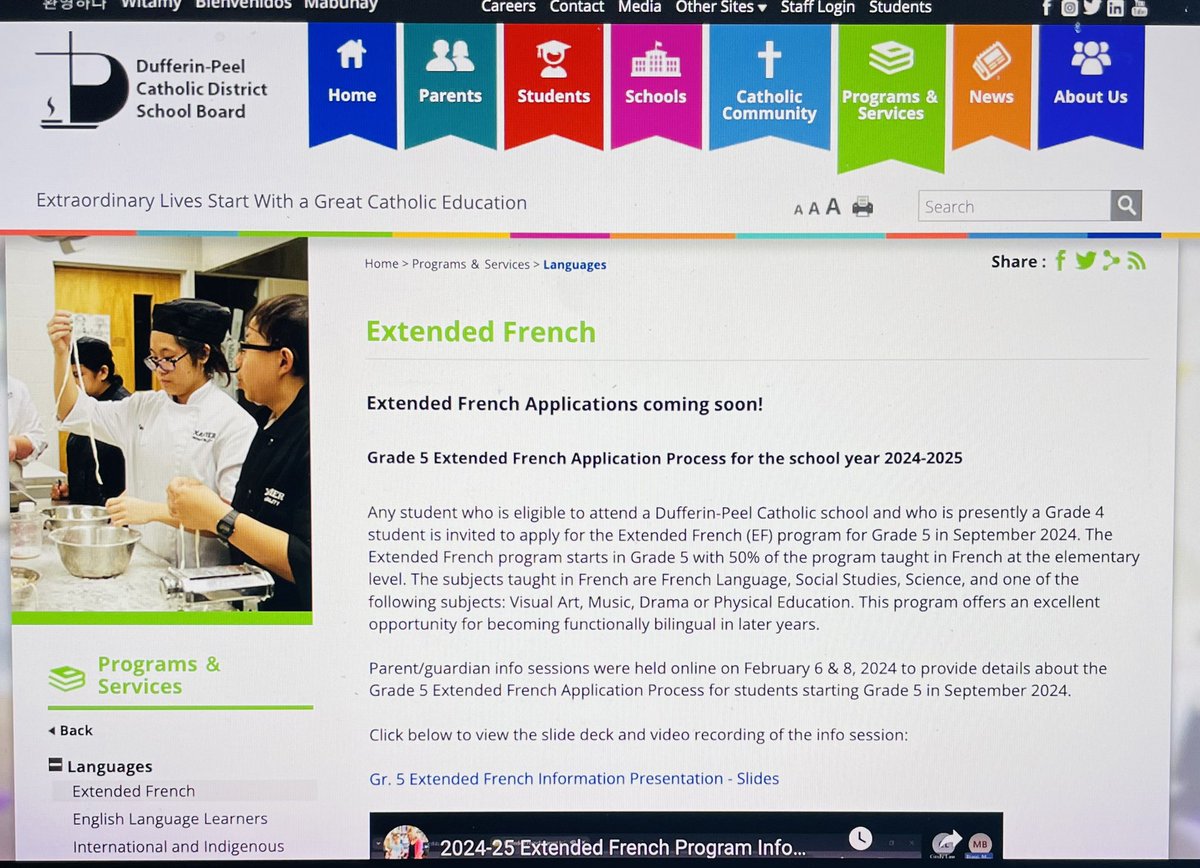 Extended French Applications open Wednesday, February 14th at 9:00 AM!
Visit DPCDSB at dpcdsb.org
Click on Programs &amp; Services and then Languages
Need any help? Click on link below
forms.gle/xzGZCLTCu8M9mx…

<a href="/StCorneDPCDSB/">St. Cornelius School</a> <a href="/St_EVAN_Caledon/">St. Evan Catholic Elementary School</a> <a href="/StJohnPaul2/">St. John Paul II Catholic Elementary School</a> <a href="/NicholasDPCDSB/">St. Nicholas Catholic Elementary School</a>