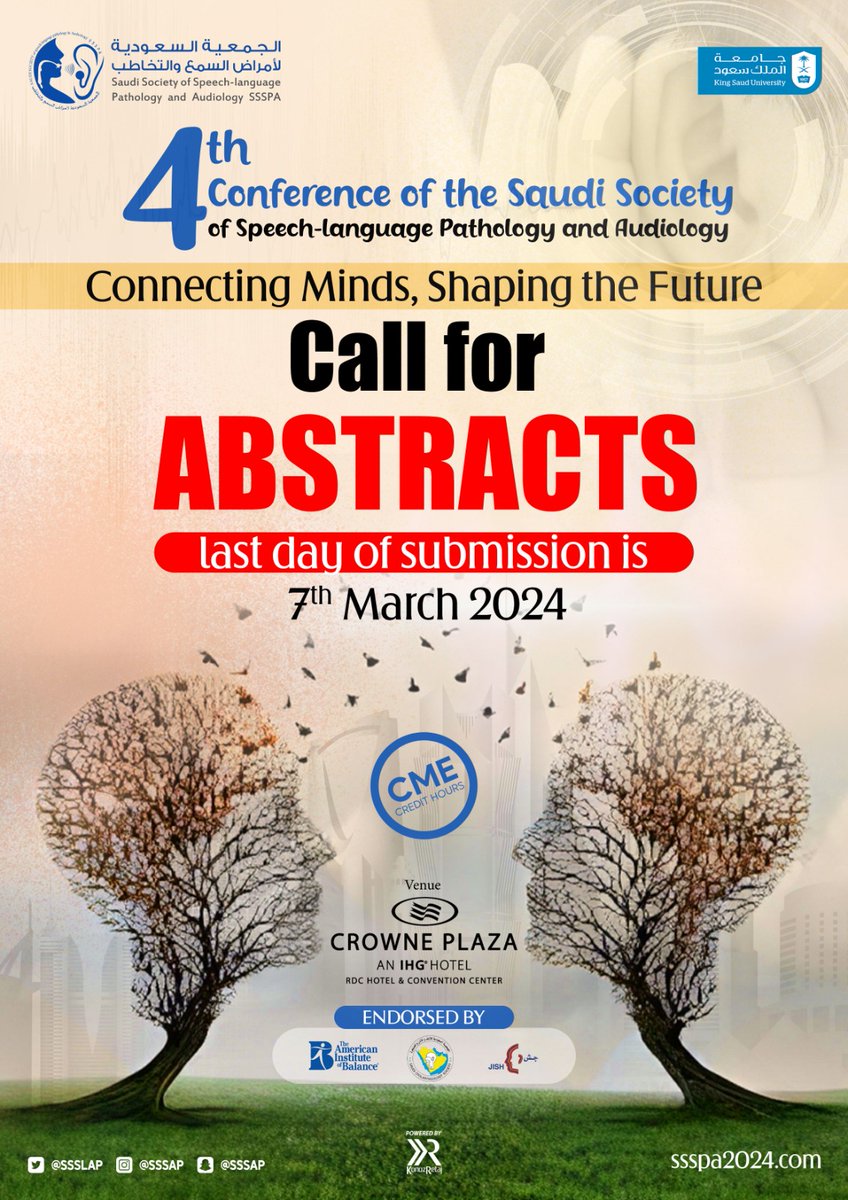 Our dear members, 

Please submit an abstract and join us at SSSPA’s 4th International Conference 10-12 May 2024 ~

ssspa2024.com

#ConnectingMinds
#ShapingTheFuture
#SSSPA_2024