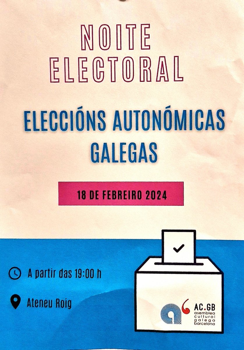 anxobaranga's tweet photo. Este domingo xuntarémonos no Ateneu Roig para seguir en directo o escrutinio das eleccións! É aberto a quen queira vir! 😊 https://t.co/OgzvkilSMG