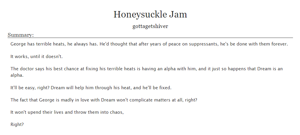 gottagetshiver's tweet photo. Honeysuckle Jam

Chapter 3: Drop - now posted!

Fic is rated E, minors go away please and thanks

Just one more chapter after this, thank you all for sticking with this and being so supportive! 🫶

https://t.co/IIIXyiiZNZ https://t.co/GvvlGNkeGD