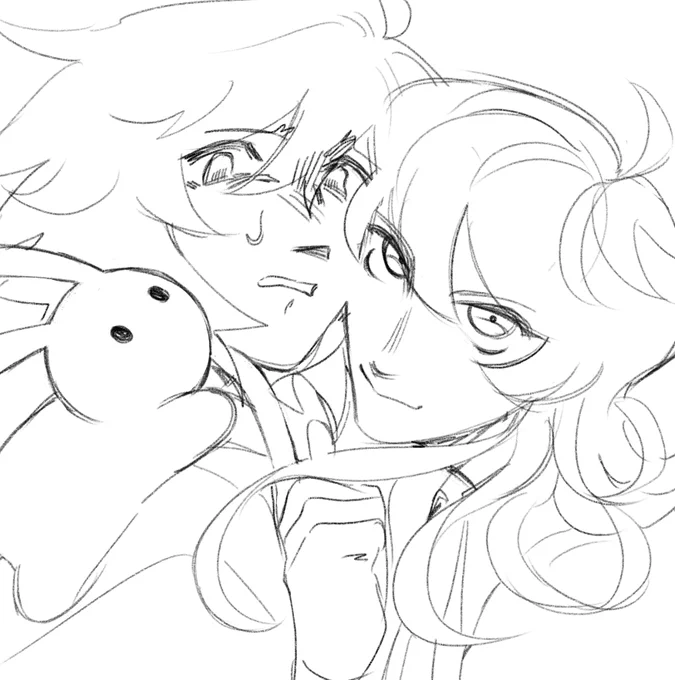 pochi + k + opal warmup from today! i shall color later #oc 