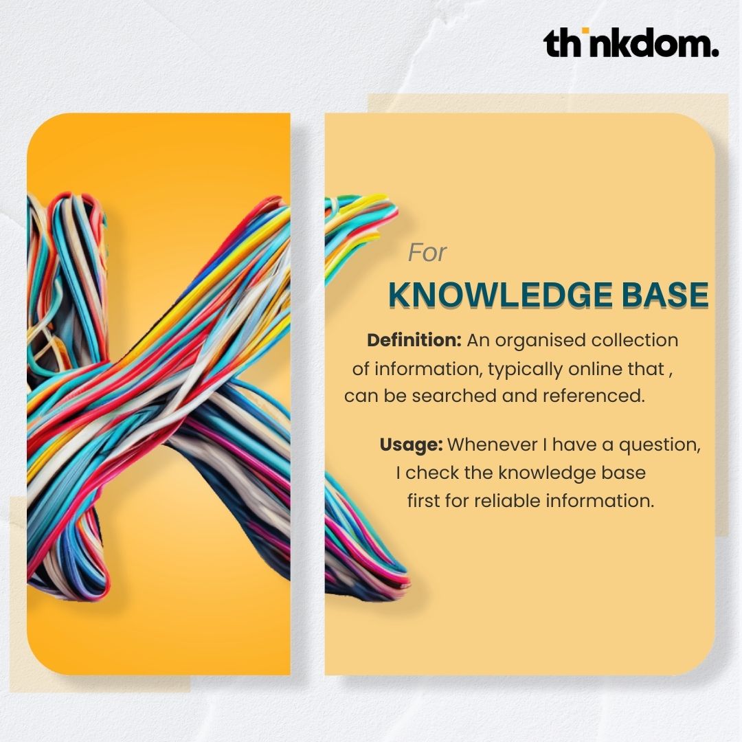 thinkdomco's tweet image. Welcome to our Wednesday word showcase! 🌟 As we journey through the alphabets, this week we’re spotlighting ‘Knowledge Base’. 🖥️ Dive into compact learning with us every week! 🌱

#LearnAWord #EduSeries #WeeklyWords #WordLearning #LearnAndShare #WeeklyVocab #WordExploration