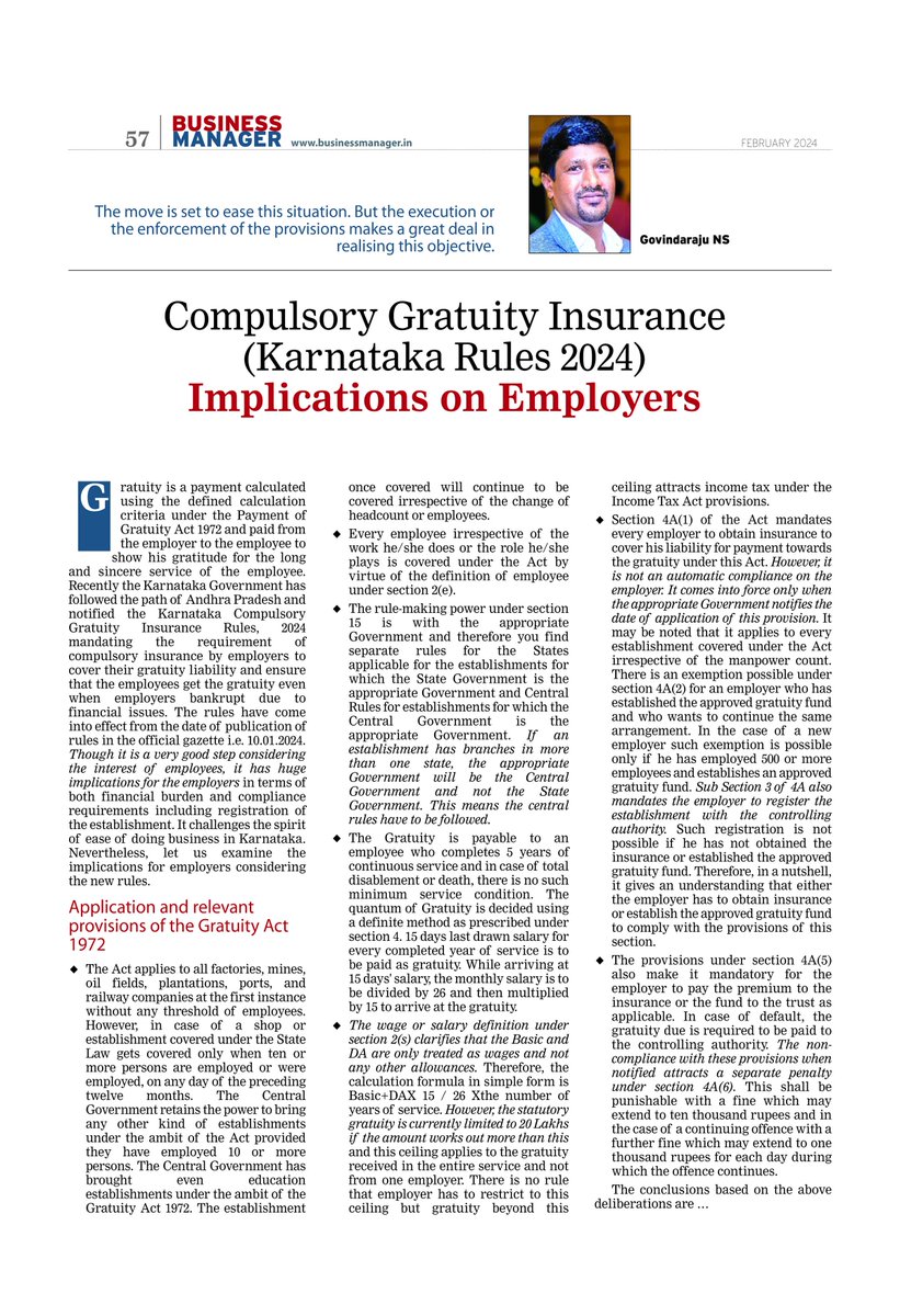 tdanil's tweet image. The move is set to ease this situation. But the execution or the enforcement of the provisions makes a great deal in realising this objective. businessmanager.in/compulsory-gra… #labourlaw #labourrights #labourrelations #labour #industry #industrial #industryinsights #enforcement #employee