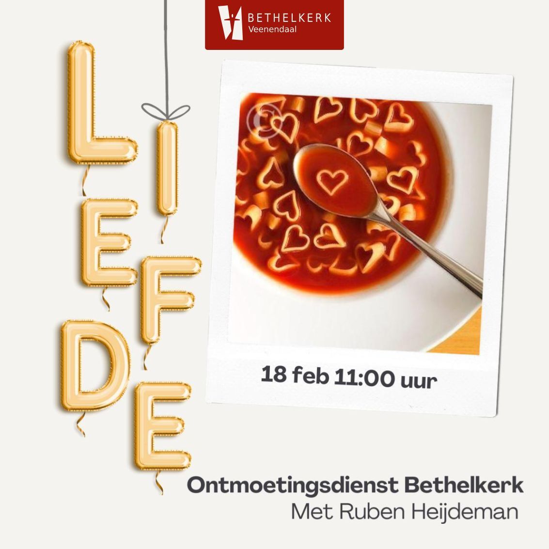 Zondag 11:00 is er een #ontmoetingsdienst Ruben neemt ons mee over het thema liefde 💕 . Komen jullie ook? ☕