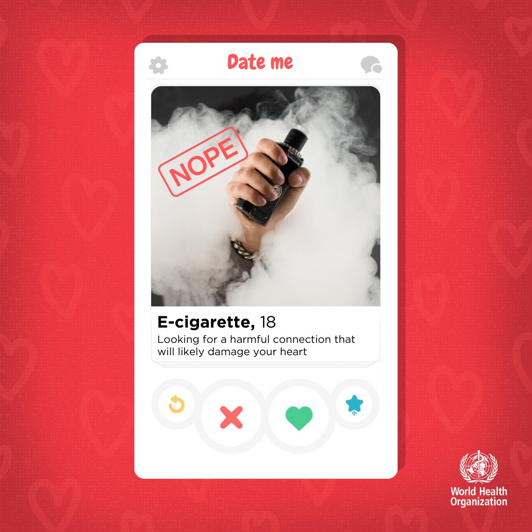 Swipe left & break up 💔 with all tobacco & e-cigarette products for good this #ValentinesDay. #NoTobacco 🚭