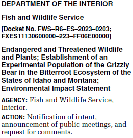 amymacbiologist's tweet photo. #Idaho/#Montana #USA
#grizzlybears seen in #Bitterroot BUT #ecosystem doesn't have an established/#reproducing #population
- USFWS notice of public meetings/comments on new #EnvironmentalImpactStatement
*Feb 14 = last public meeting 
Read #EIS &amp; comment: https://t.co/UqzlEMOJhu https://t.co/ozuV9GRYyy