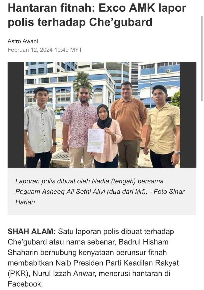 liyana_marzuki's tweet photo. Dalam 2-3 hari ni saya telah diserang di pelbagai platform. Saya telah dituduh dan difitnah dengan bermacam tohmahan. Now it is time to set the record straight.

1. Saya telah dituduh menjadi proksi gaji untuk Nurul Izzah Anwar, kononnya saya dibayar gaji yang sangat besar oleh agensi kerajaan Laksana untuk diberi kepada Nurul Izzah. Ini adalah tohmahan besar dan palsu. Saya tidak pernah menjadi proksi gaji kepada sesiapa pun.

2. Saya memang upfront tentang saya menjadi seorang konsultan kepada agensi2 kerajaan yang panggil saya untuk memberi input mengenai polisi dan perundangan. Saya mula menjadi konsultan sejak tahun 2020 lagi. This is how I make my living. Menjadi seorang penulis adalah minat saya tetapi seperti semua orang, saya juga perlu bekerja untuk mencari rezeki.

3. Laporan polis telah dibuat. Pertamanya atas unsur fitnah yang menuduh saya menjadi proksi gaji Nurul Izzah dan keduanya sebab melanggar Akta PDPA dengan menerbitkan data peribadi tanpa kebenaran.

4. Pada saya, posting mereka adalah bersifat mala fide. Mereka bertindak sembrono tanpa memikirkan akibat kepada orang lain demi mencapai objektif politik mereka. Kita boleh berdebat tentang hal politik dan sebagainya dengan matang. 

5. Adakah kita perlu menjadi terlampau fanatik sehingga perlu mendedahkan data peribadi seperti alamat rumah, nombor IC dan sebagainya. My first thought selepas menerima posting tu adalah sebagai seorang ibu yang risaukan keselamatan anak2. Didedahkan sedemikian. 

MOF sudah keluar kenyataan dan laporan polis juga telah dibuat. 

Saya harap polis ambil tindakan sewajarnya kepada pemfitnah. 

Salam hormat,
Liyana Marzuki
