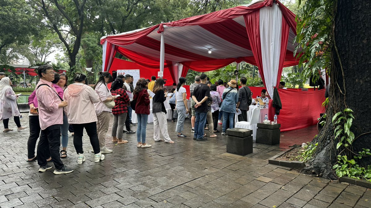 Indonesians cast their vote to choose the next president and members of legislature at this polling station in Central Jakarta.