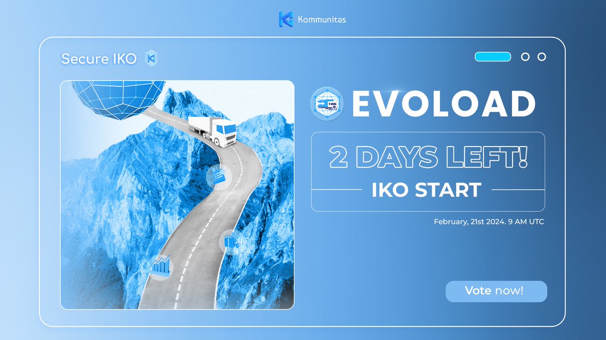 Kommunitas Official (@kommunitasnet) on Twitter photo ----- 2 Days Left to <a href="/evoload/">Evoload ๐</a> #IKO! -----
โฐ Remember to Stake your $KOM on our Staking Portal before the Last Staking Period, or you will not be eligible to take part in the Sale
๐จ The last staking and voting period is 21st February 2024, 03:00 UTC
launchpad.kommunitas.net/pool/EVLD/Publโฆ ----- 2 Days Left to <a href="/evoload/">Evoload ๐</a> #IKO! -----
โฐ Remember to Stake your $KOM on our Staking Portal before the Last Staking Period, or you will not be eligible to take part in the Sale
๐จ The last staking and voting period is 21st February 2024, 03:00 UTC
launchpad.kommunitas.net/pool/EVLD/Publโฆ