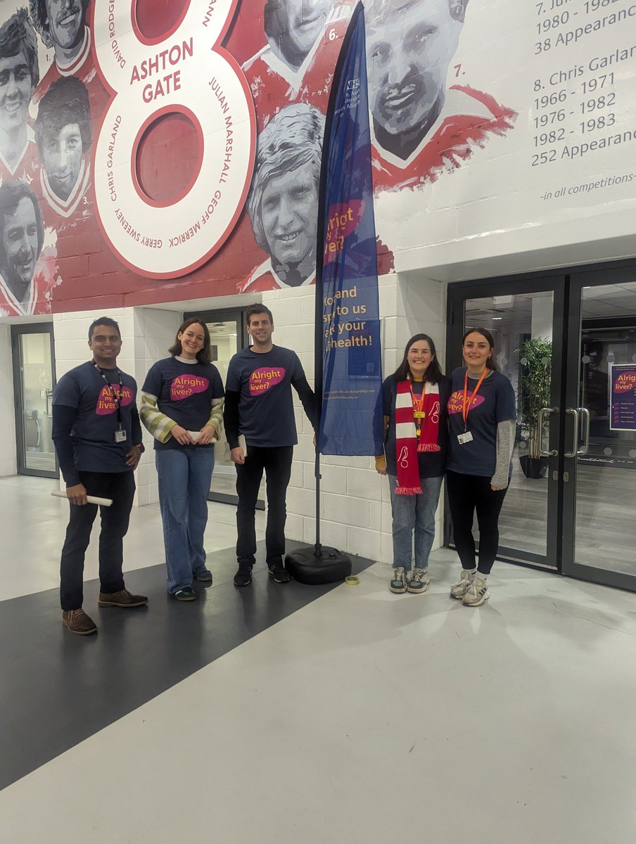AlrightMyLiver's tweet photo. A massive thank you to @RobinsFound  for all their hard work in helping organise liver health screening for fans last night at @BristolCity ♥️ @AnnieArcher @sally_t_25 @KushAbey @jameshawken @BRILiverUnit @uhbwNHS https://t.co/11QwwWVYFO