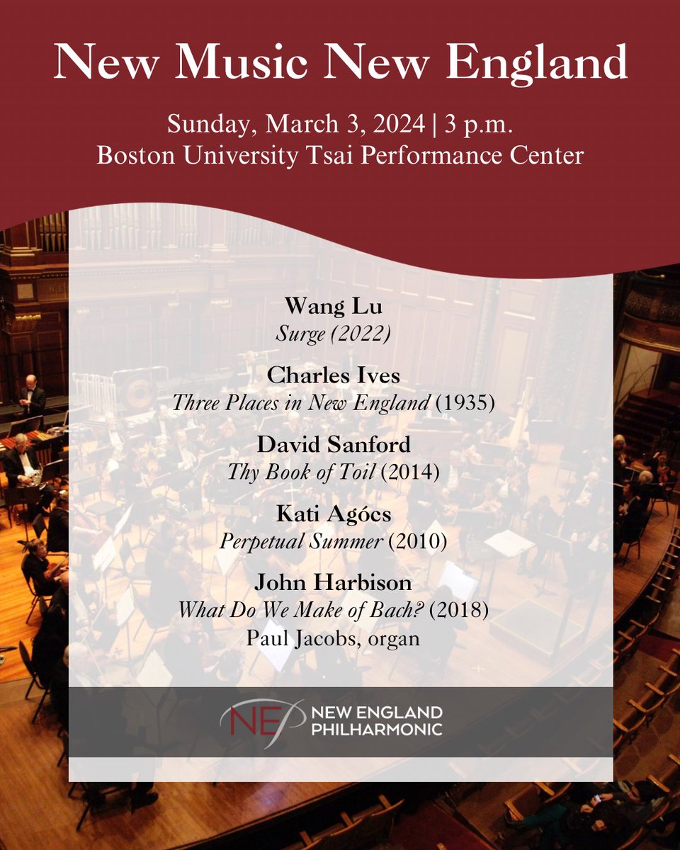 We’re getting ready for next month’s concert, New Music New England! Reserve your spot to experience a plethora of thrilling contemporary works by getting tickets through our website. Tickets are pay as you wish. 

#newmusicusa #societyfornewmusic #contemporarymusic