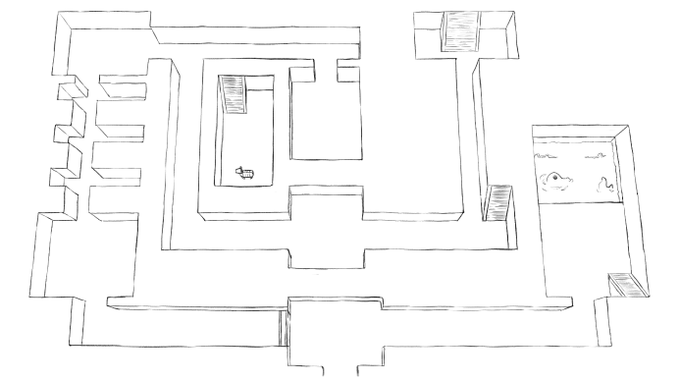 ダンジョンのアウトラインだけできましたの
ディテールどんどん増やしますの 